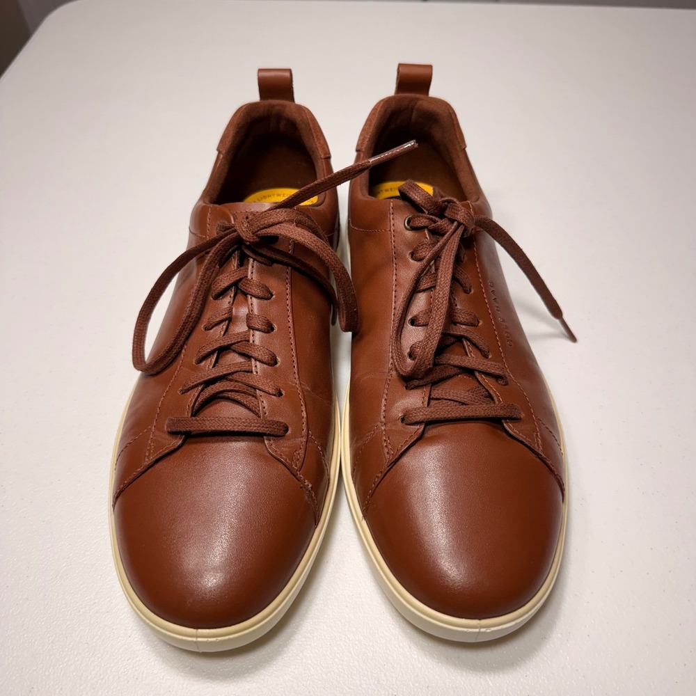 Cole Haan Grand Crosscourt Leather Sneakers Brown British Tan C36924 Mens 9 M - Picture 3 of 12
